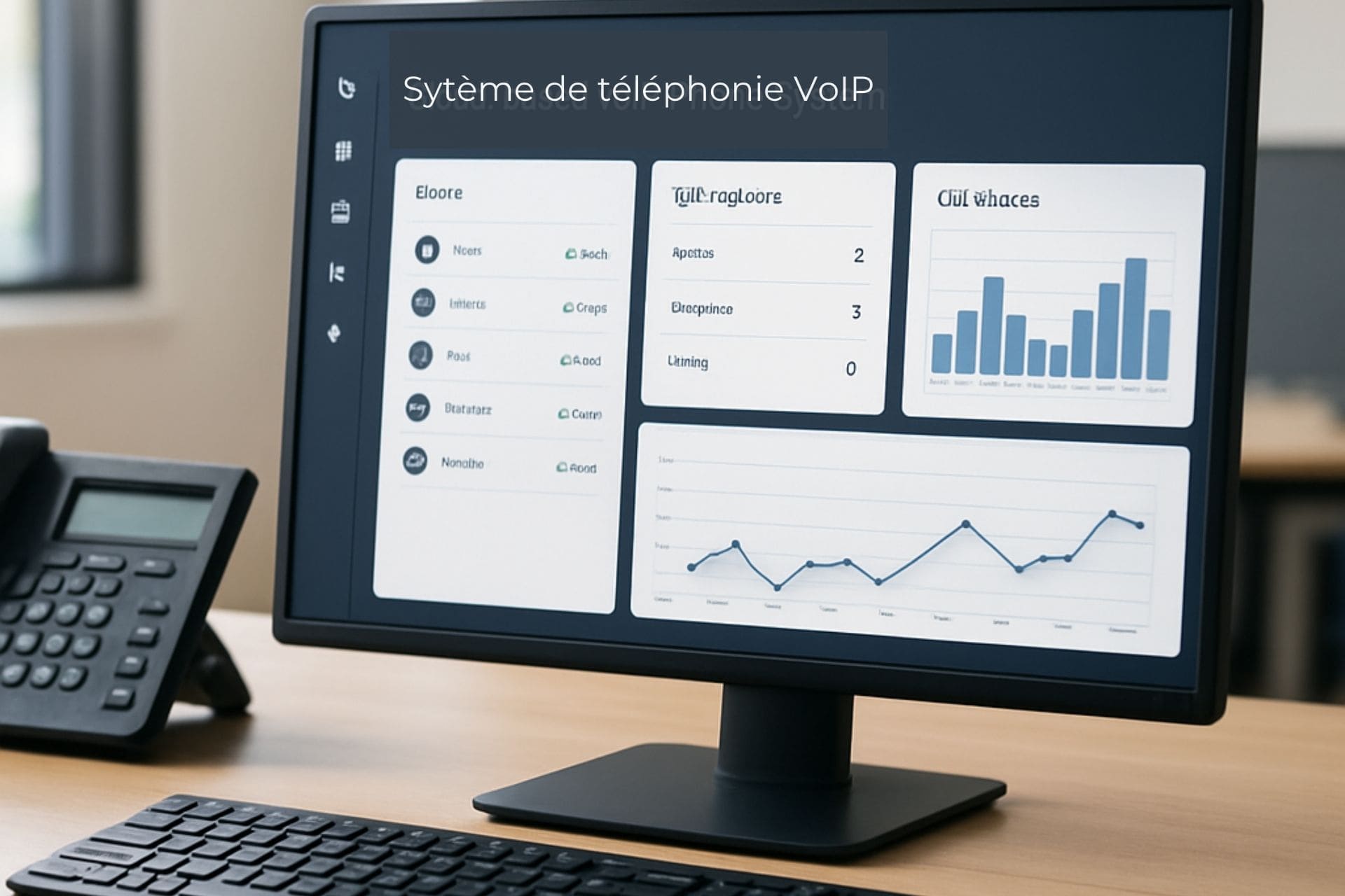 Tableau de bord de téléphonie IP (VoIP) pour PME à Lyon avec supervision des appels